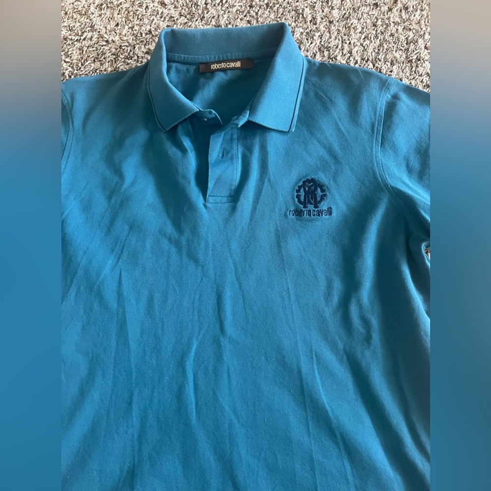 2for1 Price🦊Roberto Cavalli Blue Polo Shirt
Fit  for USA size M